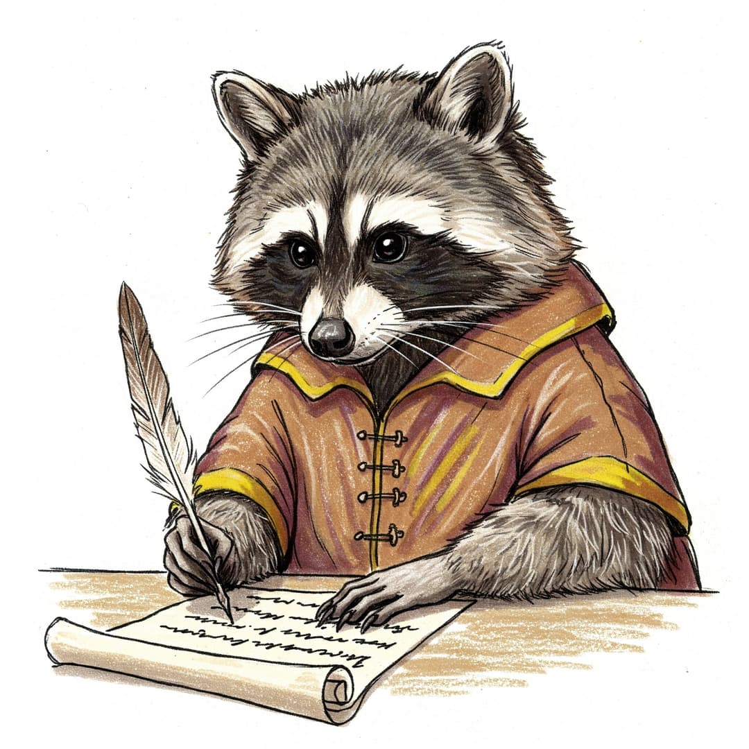 RaccoonScribe drawing